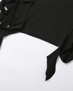 Wing-Graphic Strapless Slit-Detail Dress