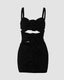 Rose-Detail Dress with Cutout Details
