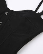 One-Shoulder Polyester Top with Corset Details