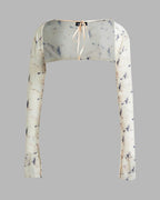 Mesh Cropped Top with Halter Neckline