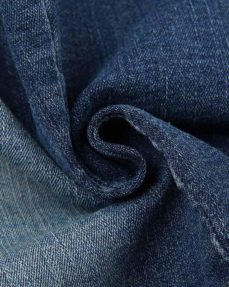 Denim Bustier Top with Corset Details