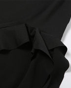Wing-Graphic Strapless Slit-Detail Dress