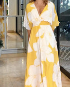 Floral Holiday Outfit with Contrast Details