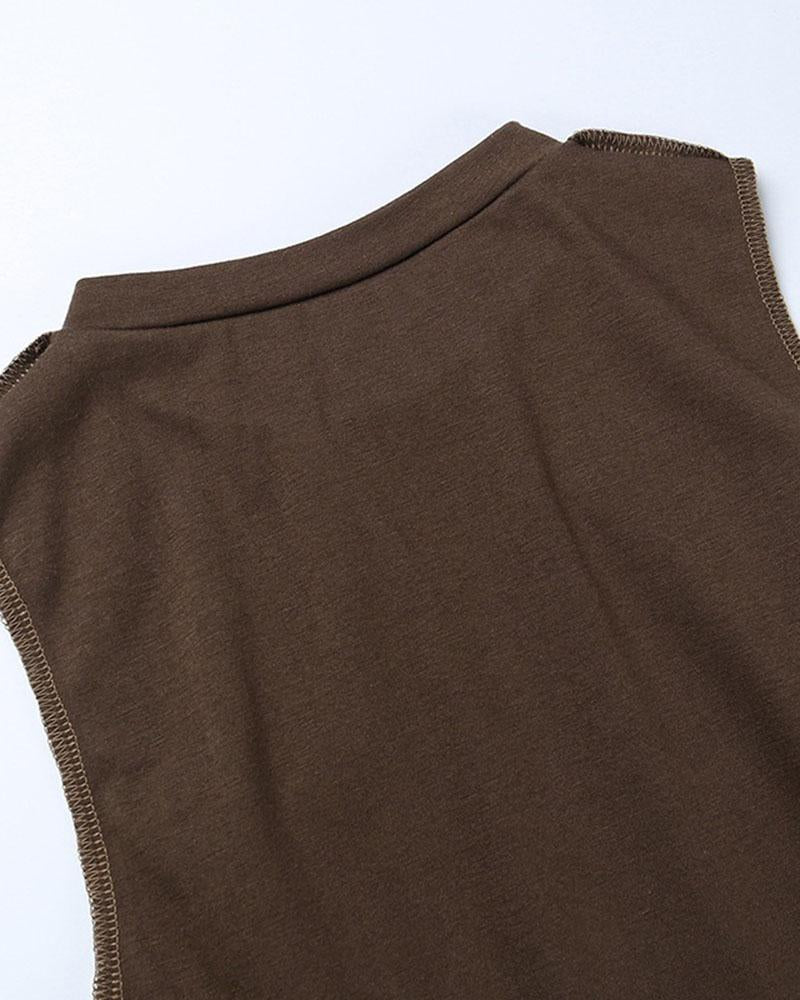 Spiderweb-Detail Polyester Cotton Top
