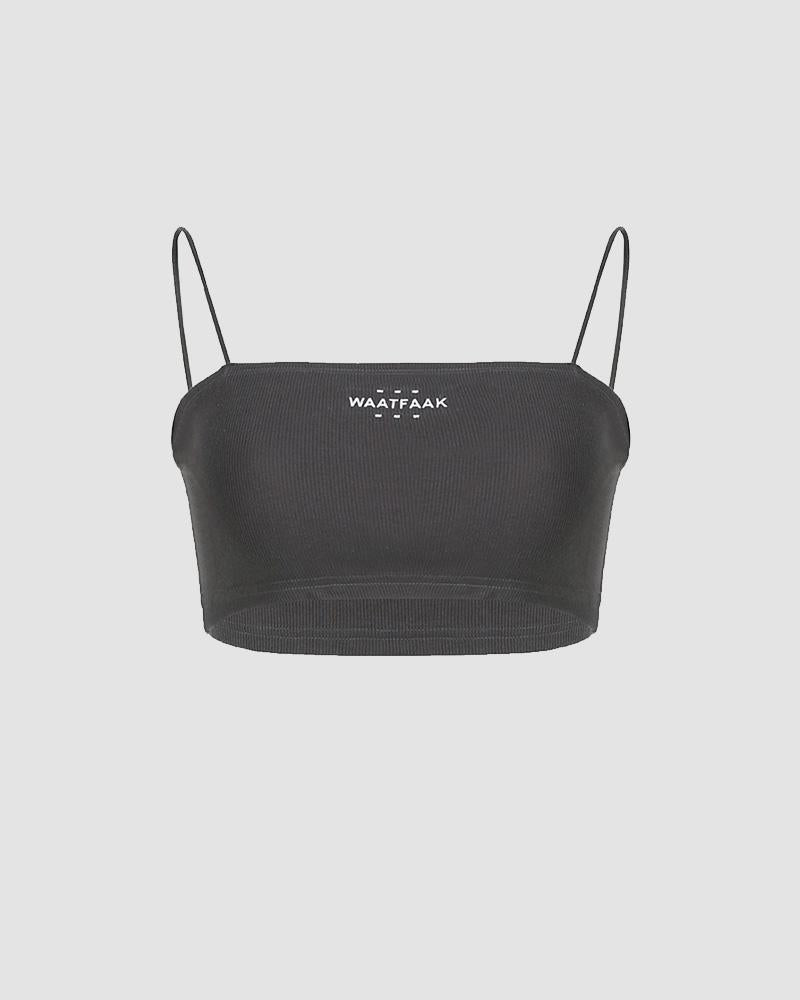 Strapless Polyester Cami Top with Lettering