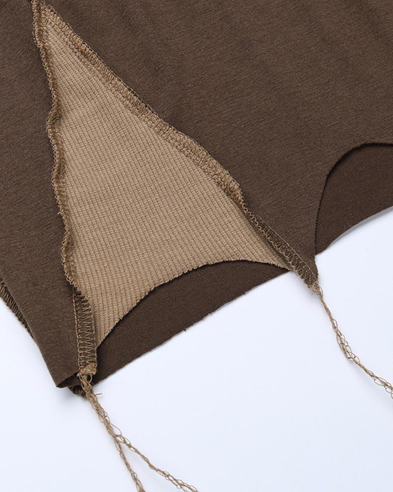 Spiderweb-Detail Polyester Cotton Top