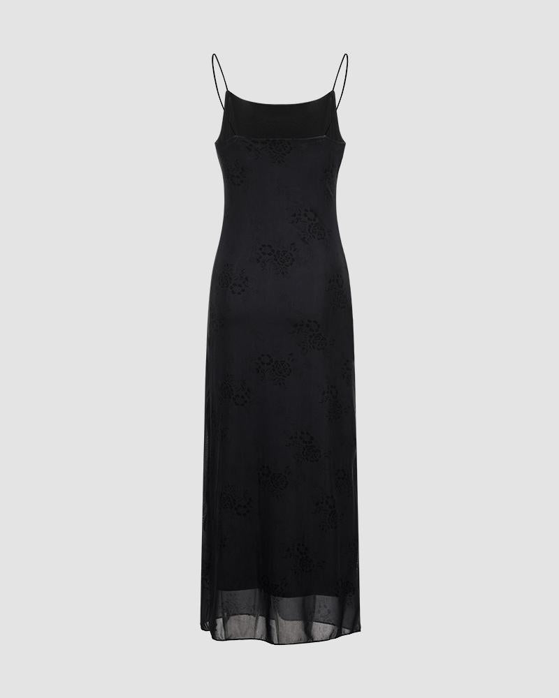 Floral Mesh Dress with Vintage Styling