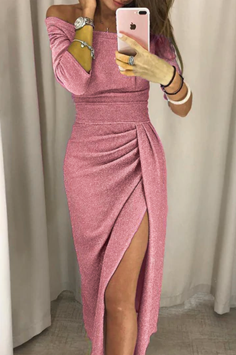 Wrap-Style Maxi Dress with Slit Detail