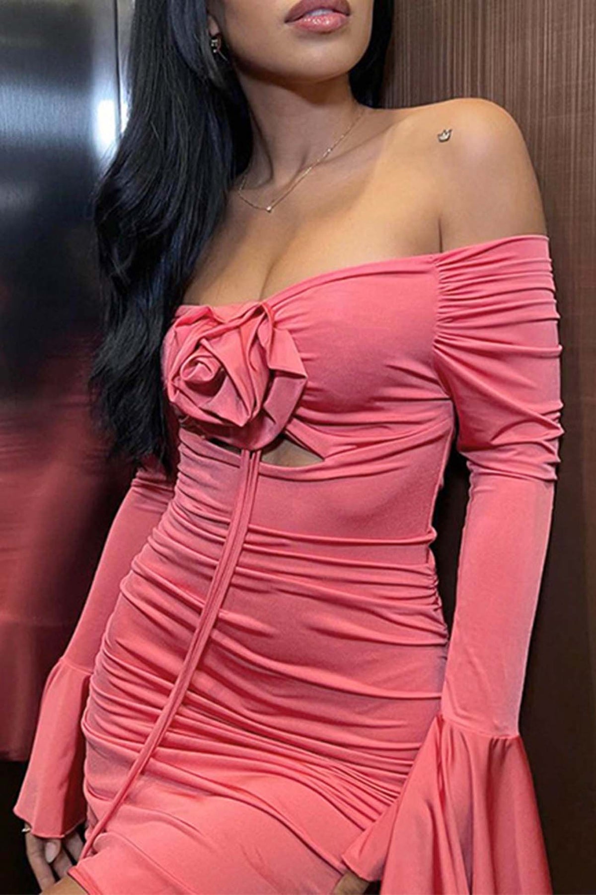 Floral Mini Dress with Cutout Details