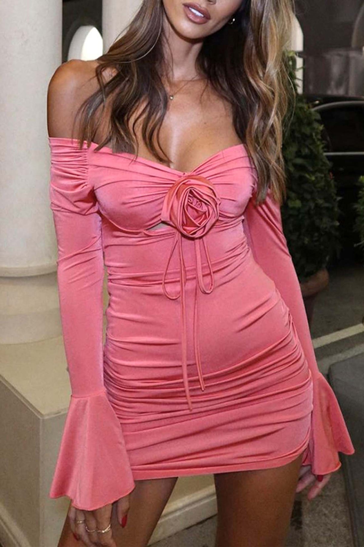 Floral Mini Dress with Cutout Details