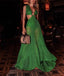 Green Mesh Maxi Dress with V-Neckline