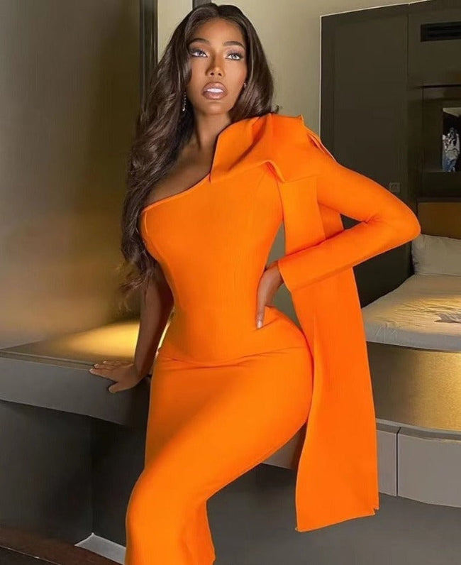 Asymmetric Dress with Zip Detail Main image