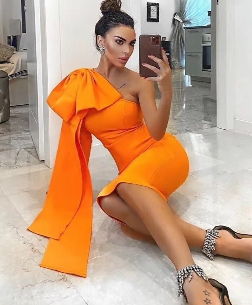 Asymmetric Dress with Zip Detail