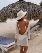 Sheer Stretch-Blend Dress with Open Back
