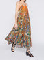 Floral Chiffon Draped Dress