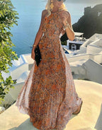 Cotton Polyester Dress with Halter Neckline