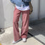 Corduroy Beige Wide-Leg Pants with Oversized Fit
