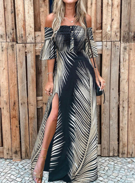 Off-Shoulder Dress with A-Line Shape