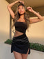 Strapless Mini Dress with Chain Details