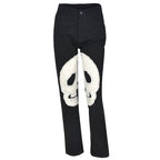 Skull-Graphic Y2K Jeans with Low Waist