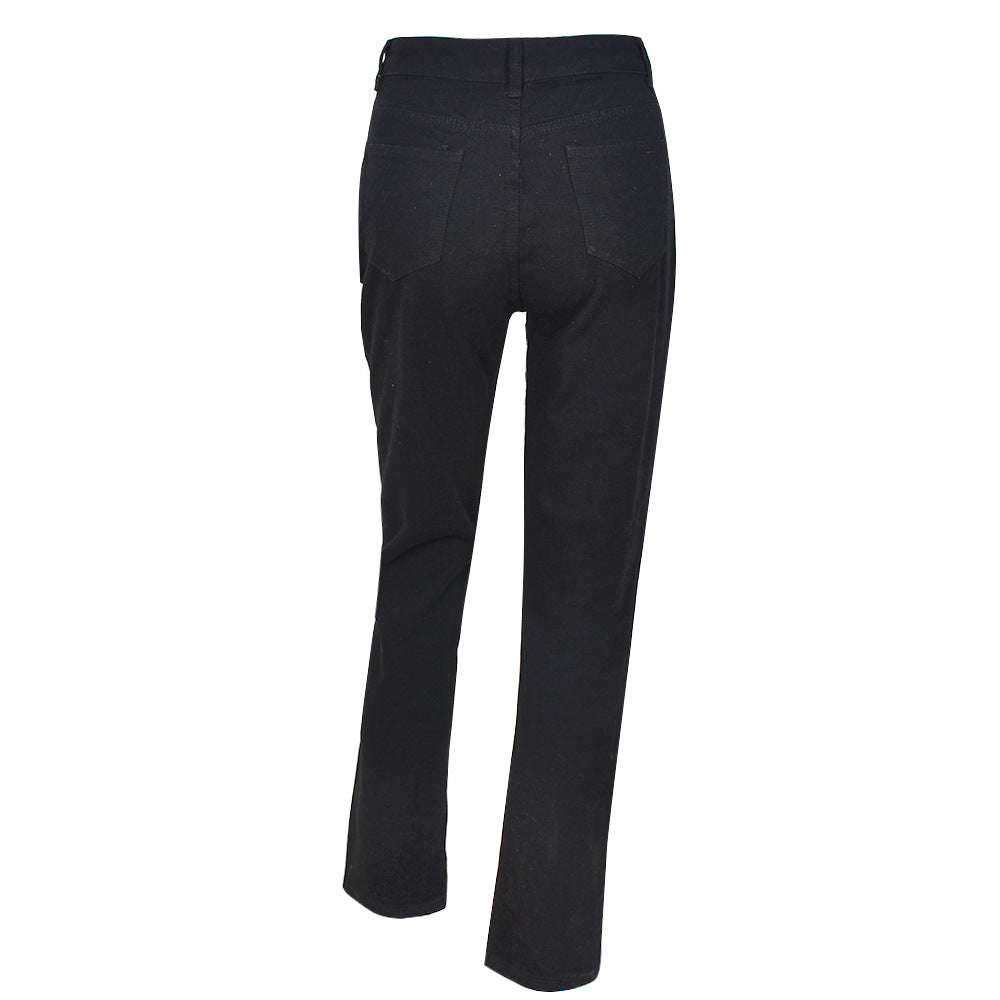 Skull-Graphic Y2K Jeans with Low Waist