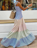 Polyester Relaxed-Fit Maxi Dress with Strap Details