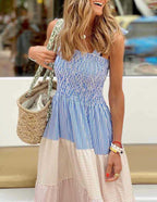 Polyester Relaxed-Fit Maxi Dress with Strap Details