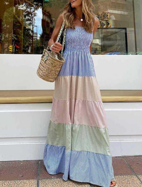 Polyester Relaxed-Fit Maxi Dress with Strap Details