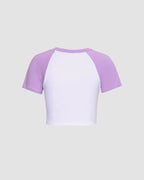 Heart-Detail Cotton Top with Raglan Sleeves