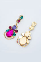 Cutout Drop Earrings with Rhinestone Details