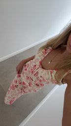Floral Bodycon Dress with Drawstring Detail