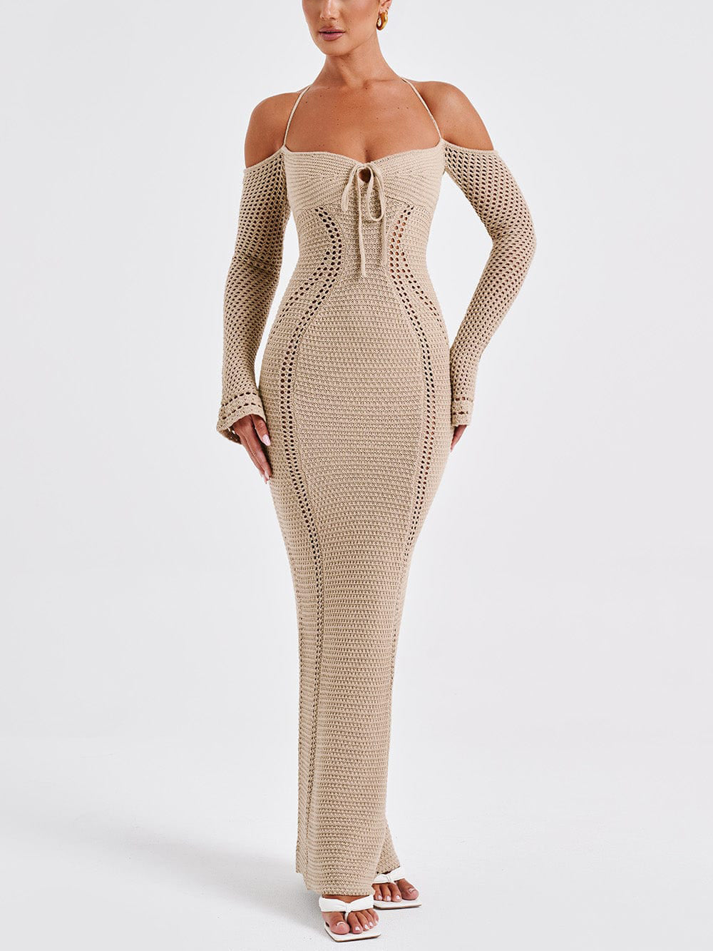 Cutout Slim-Fit Dress with Open Back