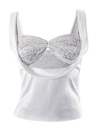 Satin Draped Lace Bralette Top Tops&Tees