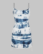 Cami Polyester Dress with Tie-Dye Patterning