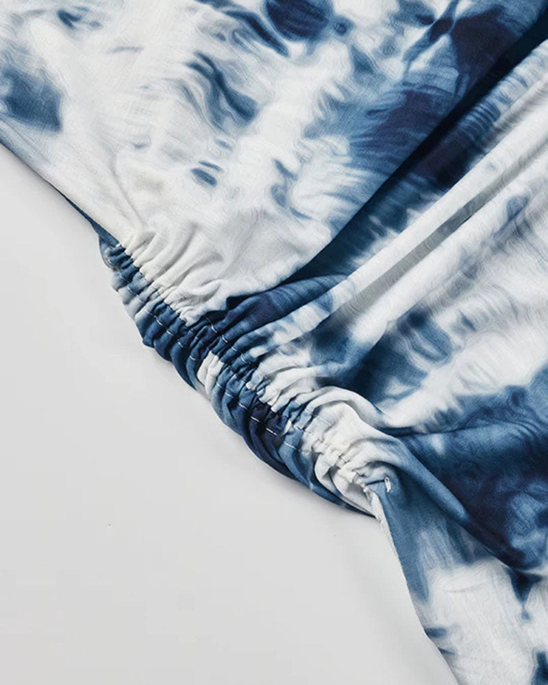 Cami Polyester Dress with Tie-Dye Patterning
