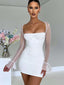 Open-Back Mesh Mini Dress with Zip Detail