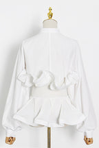 Ruched Ruffled Blouse