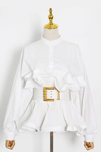 Ruched Ruffled Blouse