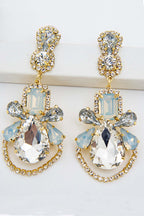 Cutout Drop Earrings with Rhinestone Details