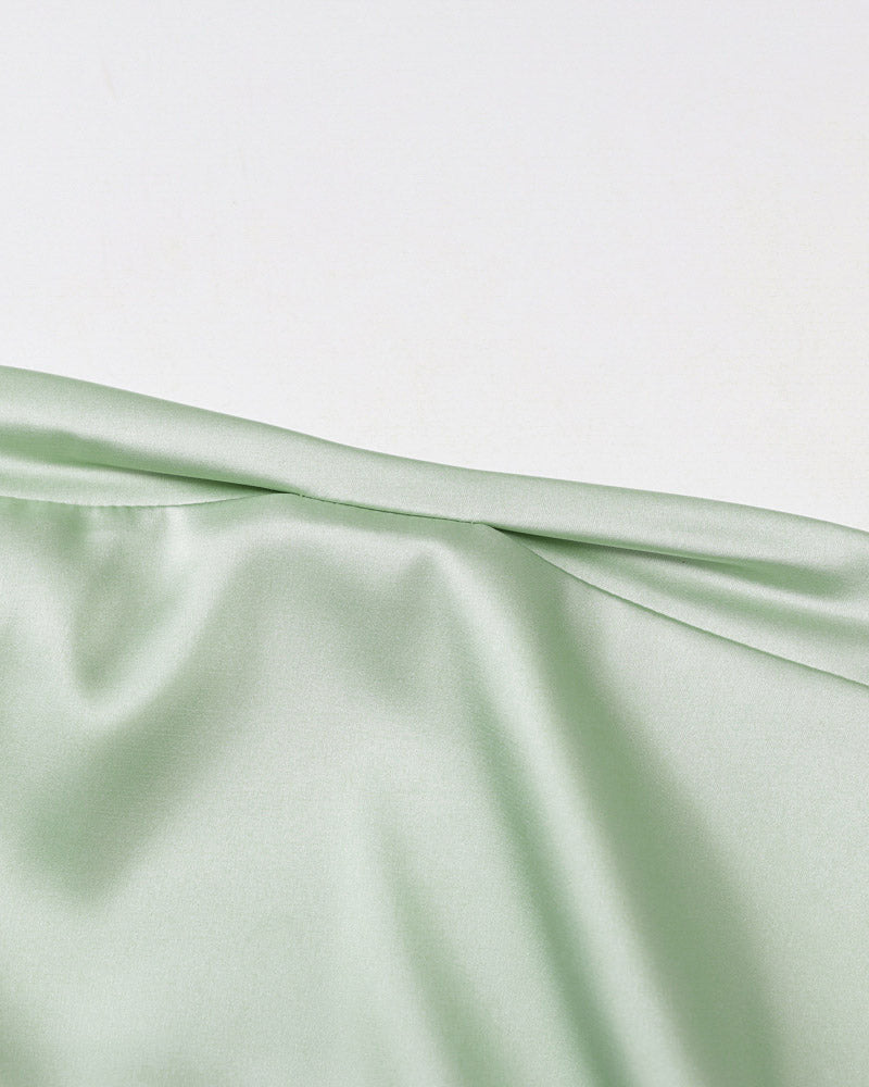 Polyester Stretch-Blend Side-Slit Mini Dress