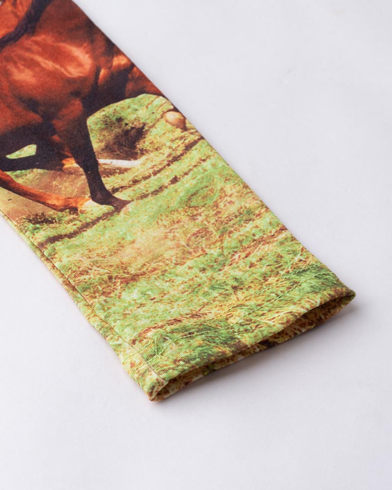 Printed Polyester Top with Long Sleeves