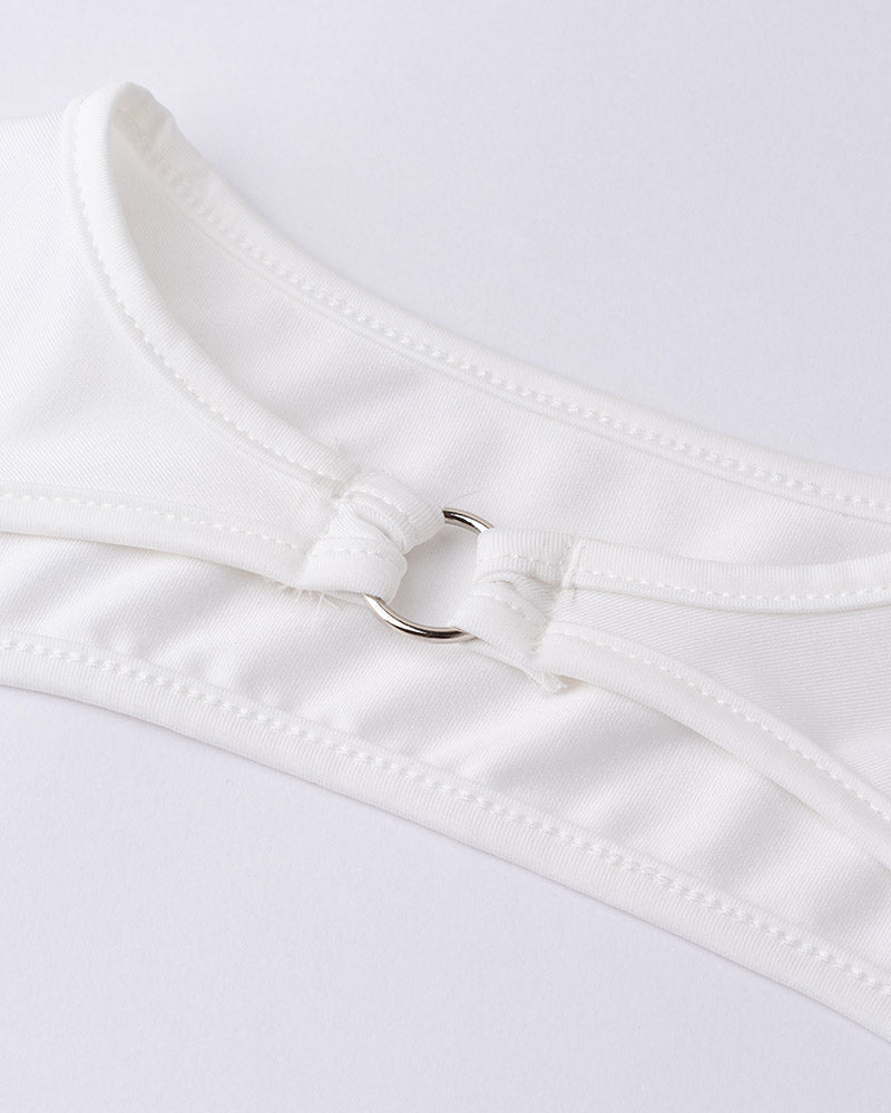 Strapless Stretch-Blend Cropped Top with Polyester Fabric