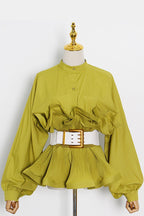 Ruched Ruffled Blouse